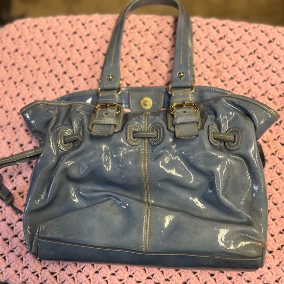 🔥 Dooney & Bourke Chiara Shiny Blue Handbag 🔥 - Picture 11 of 11